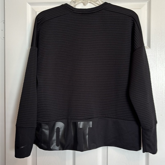 Nike Dri-Fit women’s black ribbed crew neck sweatshirt size medium - Picture 6 of 8